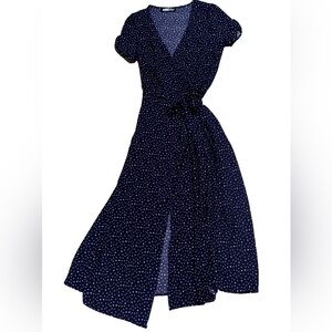 Short sleeve maxi wrap dress